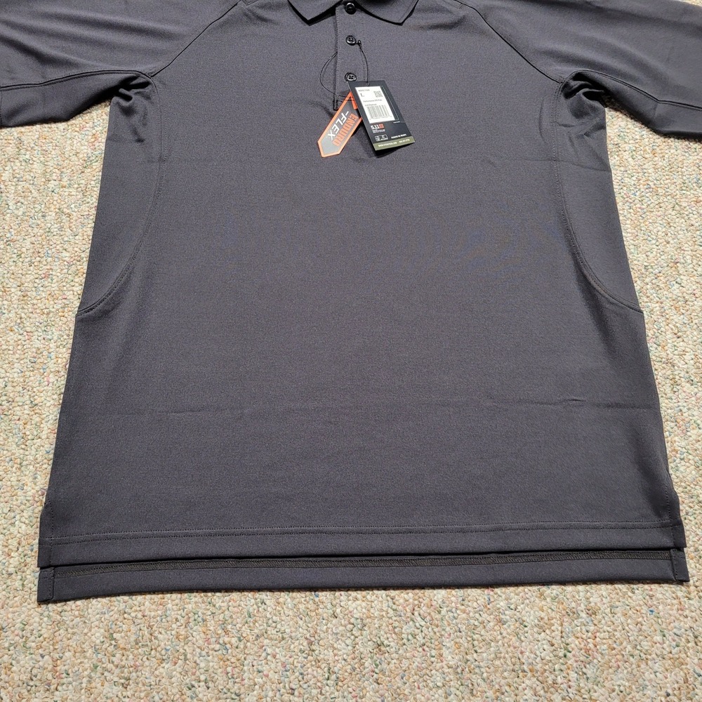 5.11 Tactical Performance Polo Mens Large Charcoal Grey Enduro-Flex 71049 - Picture 4 of 15